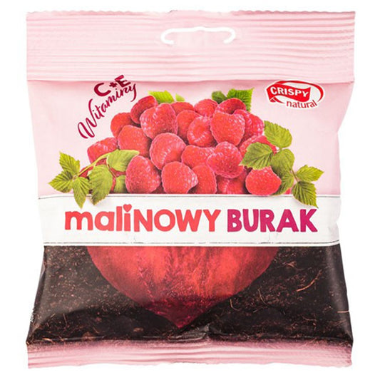 Plastry buraka z sokiem malinowym Crispy Natural, 18 g-0