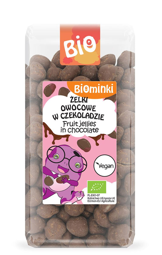 Geleebonbons Apfel-Erdbeer in Rohschokolade BIO 250 g