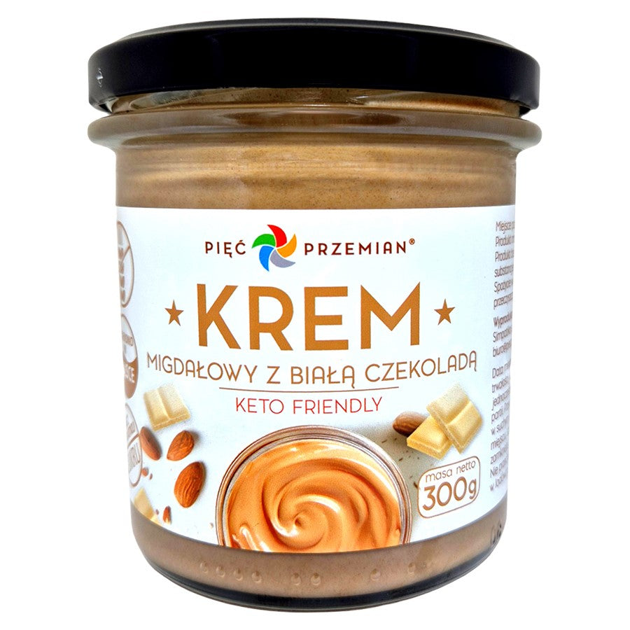 Krem migdałowo-truskawkowy KETO Pięć Przemian, 300 g-0