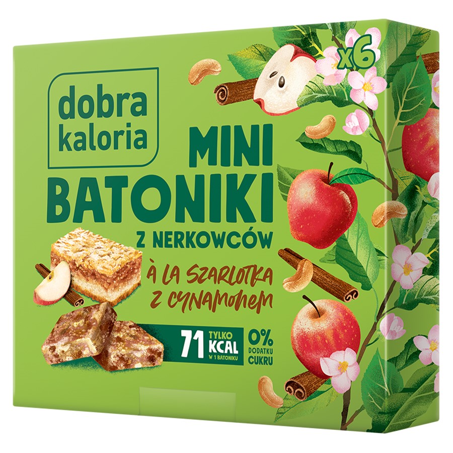 Minibatoniki z nerkowców - szarlotka Dobra Kaloria, 102g-0