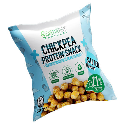 Chipsy proteinowe z ciecierzycy - smak solony Greenergy, 50g-0