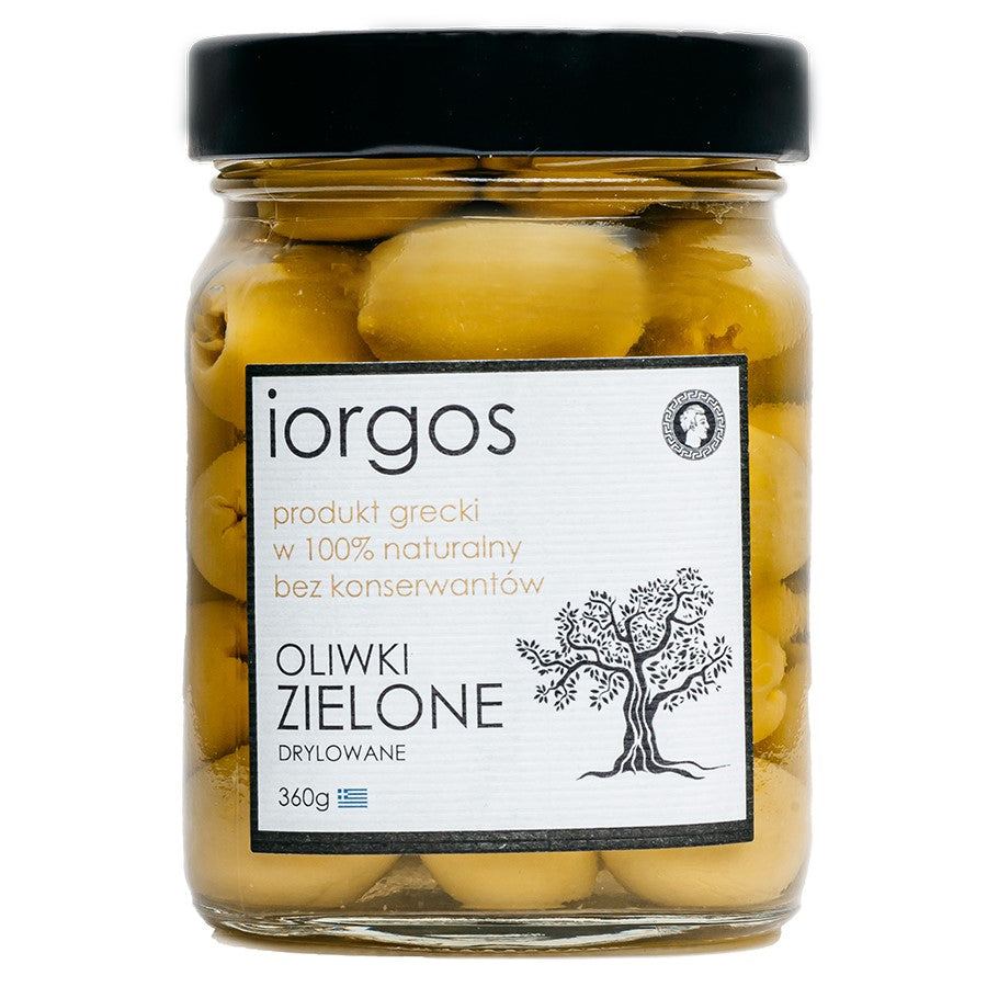 Oliwki zielone PREMIUM - drylowane IORGOS, 360g-0