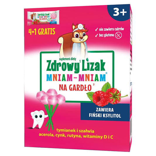 Zdrowy Lizak Mniam-Mniam na gardło Starpharma, 4+1-0