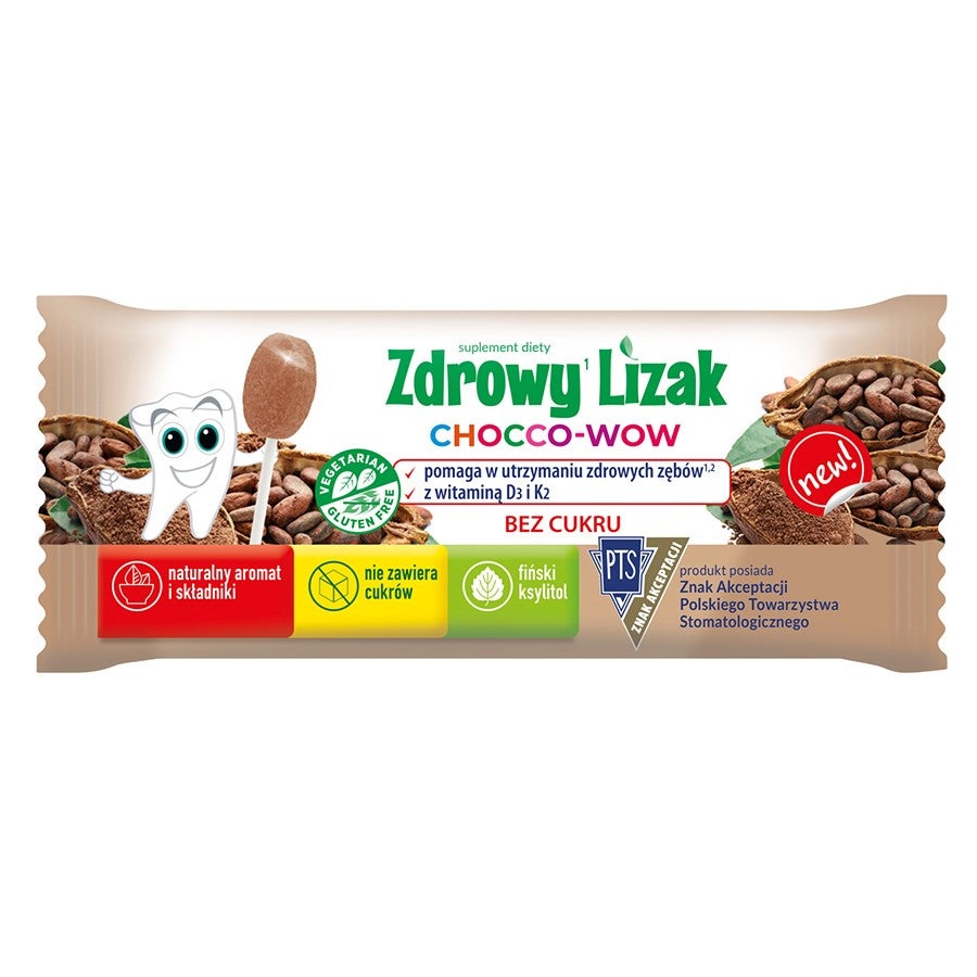 Zdrowy lizak Chocco-Wow o smaku kakao Starpharma, 6g-0