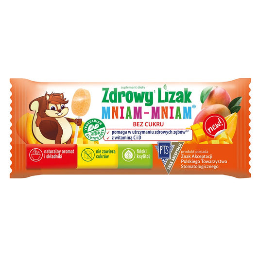 Zdrowy Lizak mniam-mniam o smaku mango Starpharma, 6g (płaski)-0