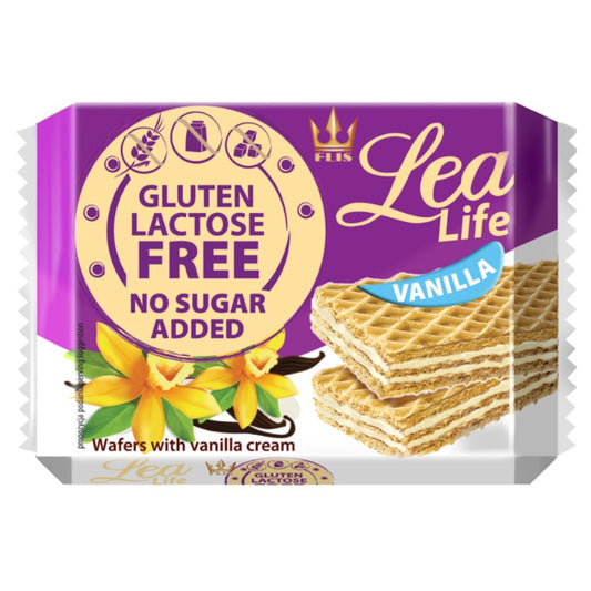 Wafle waniliowe bez glutenu laktozy i bez dodatku cukru Lea Life 95g-0