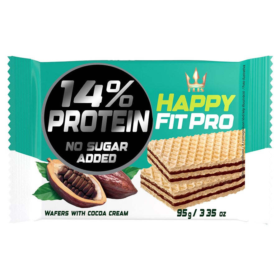 Wafelki kakaowe bez dodatku cukru Happy FIT PRO, 95g-0