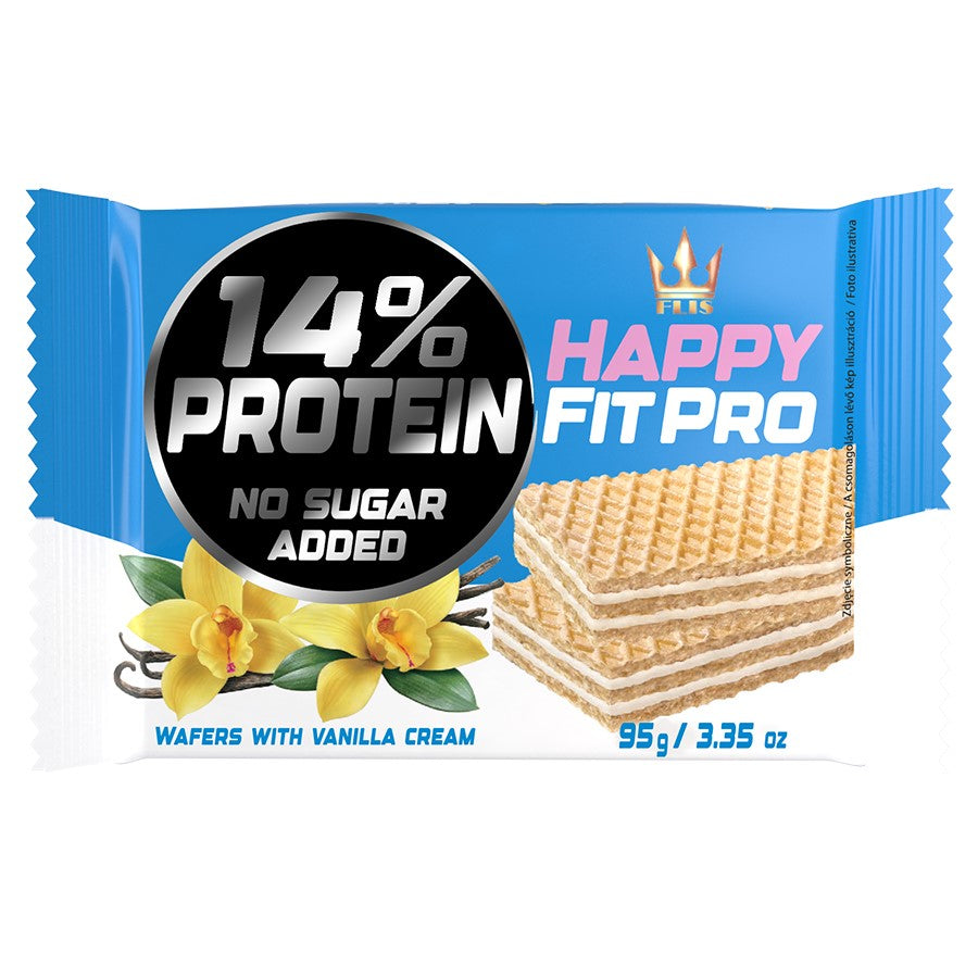 Wafelki waniliowe bez dodatku cukru Happy FIT PRO, 95g-0