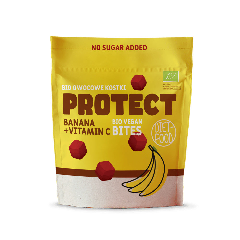 Bio Vegan Bites PROTECT (fruit cubes) - banana with vitamin C 120 g-0