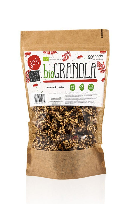 Goji-Granola ohne Zuckerzusatz, glutenfrei, BIO 60 g