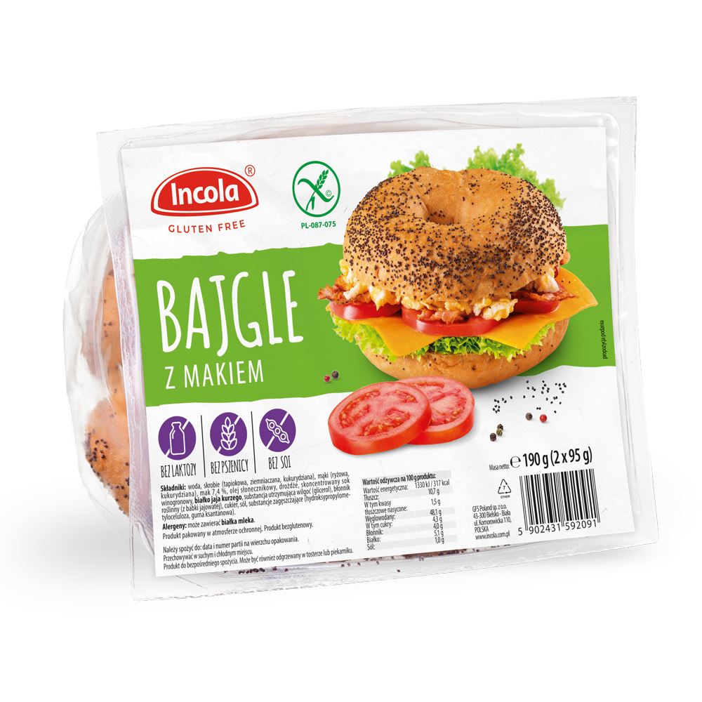 BAJGLE Z MAKIEM BEZGLUTENOWE (2 x 95 g) 190 g - INCOLA-0