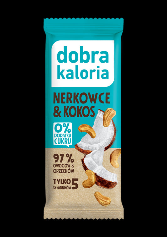 BATON DAKTYLOWY NERKOWCE  KOKOS BEZ DODATKU CUKRÓW 35 g - DOBRA KALORIA-0