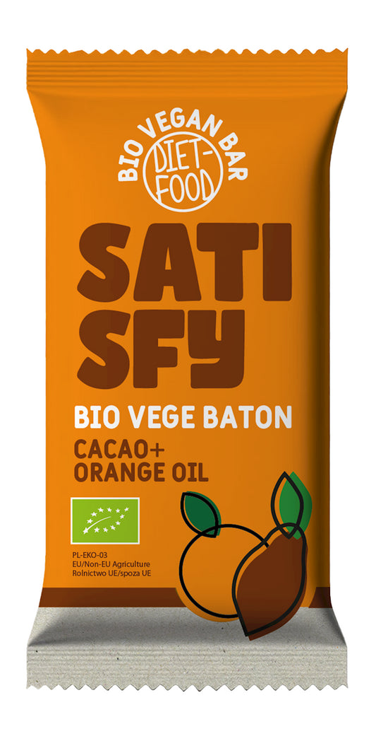 BATON KAKAO  OLEJEK POMARAŃCZOWY SATISFY BIO 35 g - DIET-FOOD-0