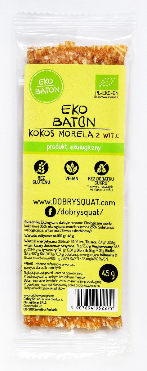 BATON VITAMIN RELAKS O SMAKU WANILII BEZ DODATKU CUKRU 40 g - DOBRY SQUAD-0