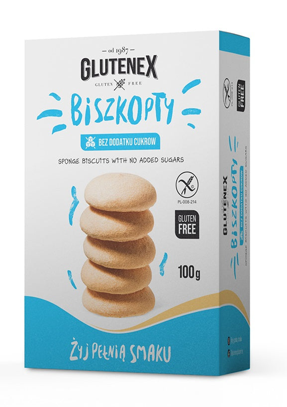 BISZKOPTY BEZ DODATKU CUKRÓW BEZGLUTENOWE 100 g - GLUTENEX-0