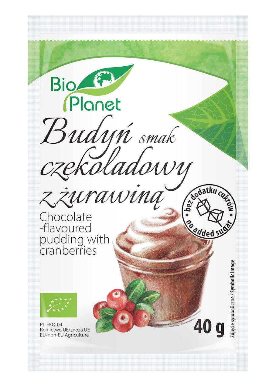 BUDYŃ O SMAKU CZEKOLADOWYM Z ŻURAWINĄ BIO 40 g - BIO PLANET-0