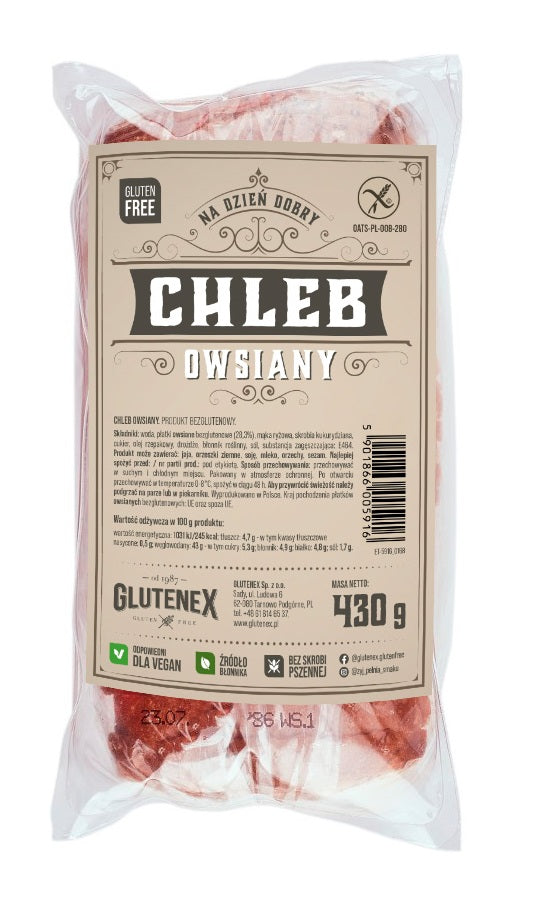 CHLEB OWSIANY KROJONY BEZGLUTENOWY 430 g - GLUTENEX-0