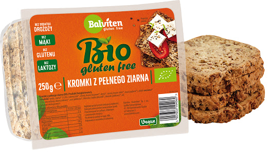 CHLEB Z PEŁNEGO ZIARNA KROJONY BEZGLUTENOWY BIO 250 g - BALVITEN-0