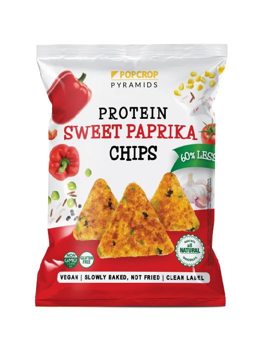 CHRUPKI PIRAMIDKI PROTEINOWE O SMAKU SŁODKIEJ PAPRYKI BEZGLUTENOWE 60 g - POPCROP-0