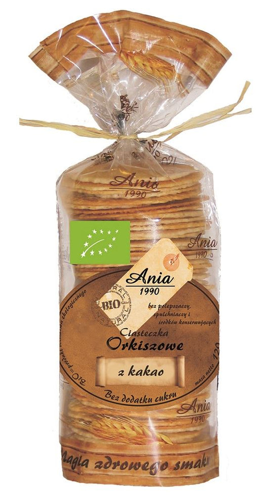 CIASTKA ORKISZOWE Z KAKAO BEZ DODATKU CUKRÓW BIO 120 g - BIO ANIA-0