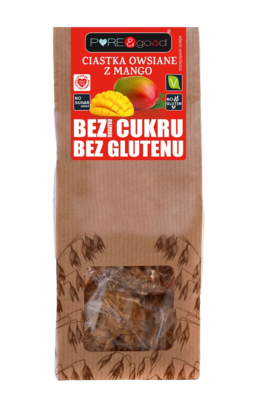 CIASTKA OWSIANE Z MANGO BEZ DODATKU CUKRU BEZGLUTENOWE 150 g - PUREGOOD-0