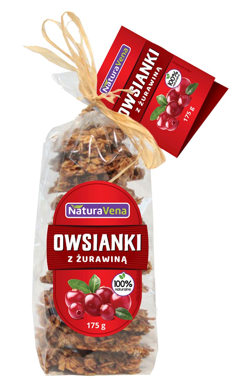 CIASTKA OWSIANKI Z ŻURAWINĄ 175 g - NATURAVENA-0