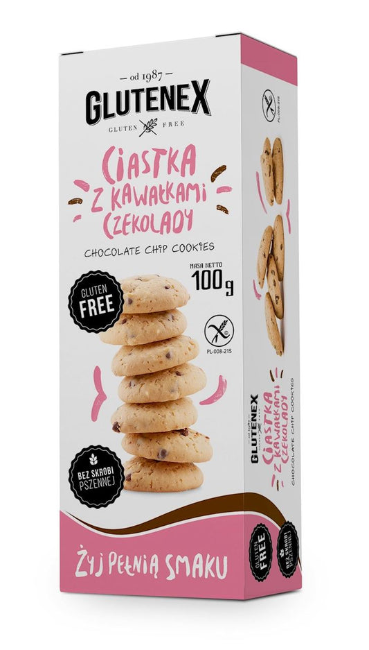 CIASTKA Z KAWAŁKAMI CZEKOLADY BEZGLUTENOWE 100 g - GLUTENEX-0