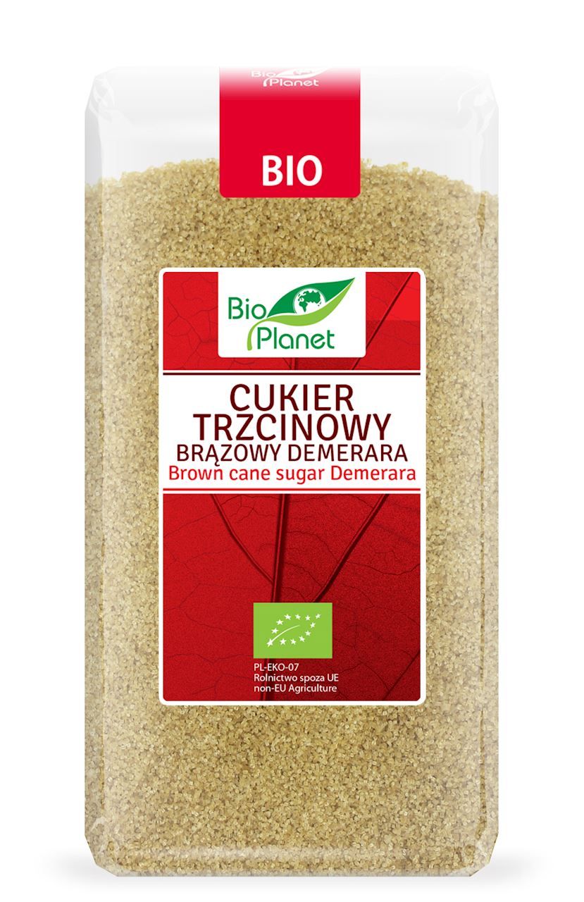 CUKIER TRZCINOWY BRĄZOWY DEMERARA BIO 500 g - BIO PLANET-0