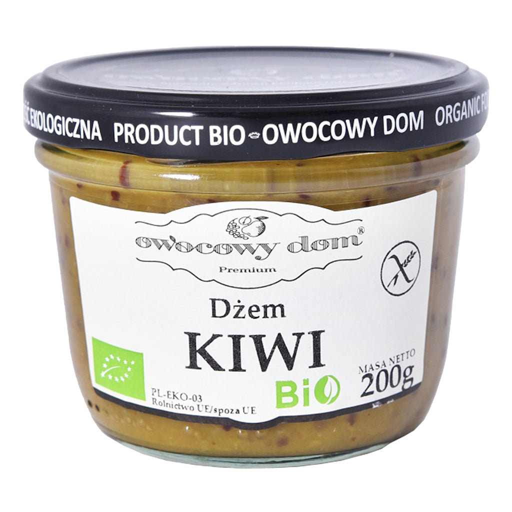 DŻEM Z MINI KIWI O OBNIŻONEJ ZAWARTOŚCI CUKRU BEZGLUTENOWY BIO 200 g - OWOCOWY DOM-0