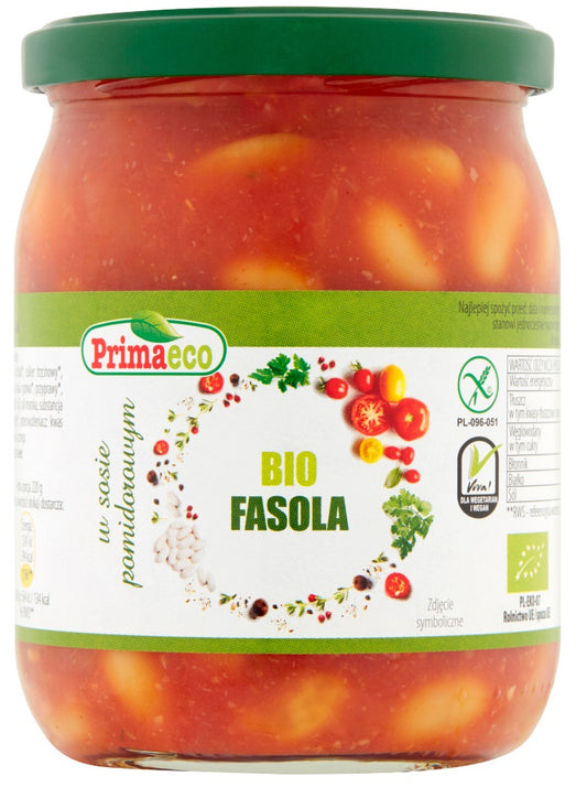 FASOLA W SOSIE POMIDOROWYM BEZGLUTENOWA BIO 440 g - PRIMAVIKA (PRIMAECO)-0