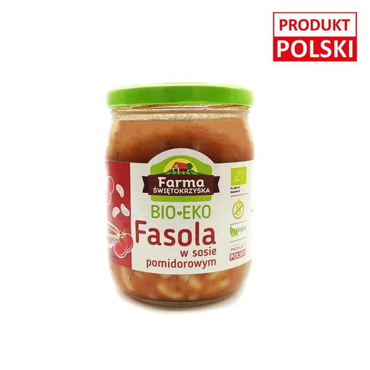 FASOLKA W SOSIE POMIDOROWYM BEZGLUTENOWA BIO 420 g - FARMA ŚWIĘTOKRZYSKA-0