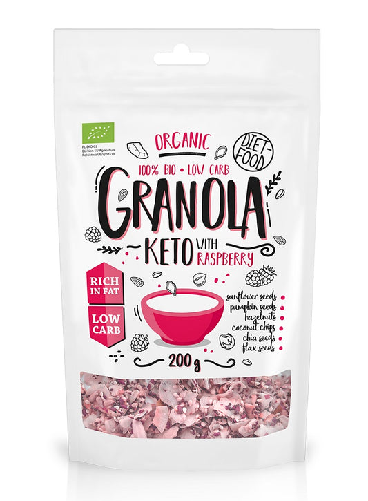 GRANOLA MALINA KETO BIO 200 g - DIET-FOOD-0