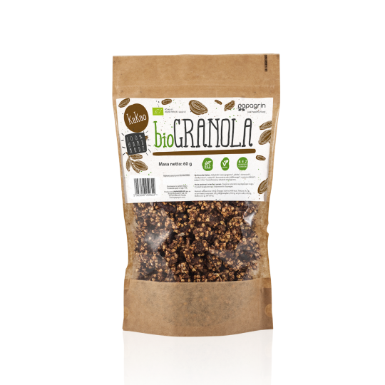 Kakao-Granola ohne Zuckerzusatz, glutenfrei, BIO 60 g