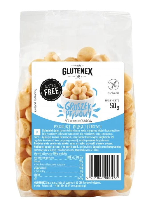 GROSZEK PTYSIOWY BEZ DODATKU CUKRÓW BEZGLUTENOWY 50 g - GLUTENEX-0