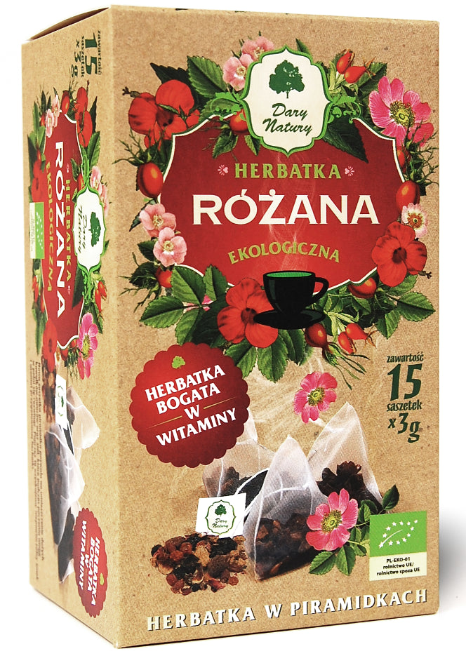 HERBATKA RÓŻANA PIRAMIDKI BIO (15 x 3 g) 45 g - DARY NATURY-0