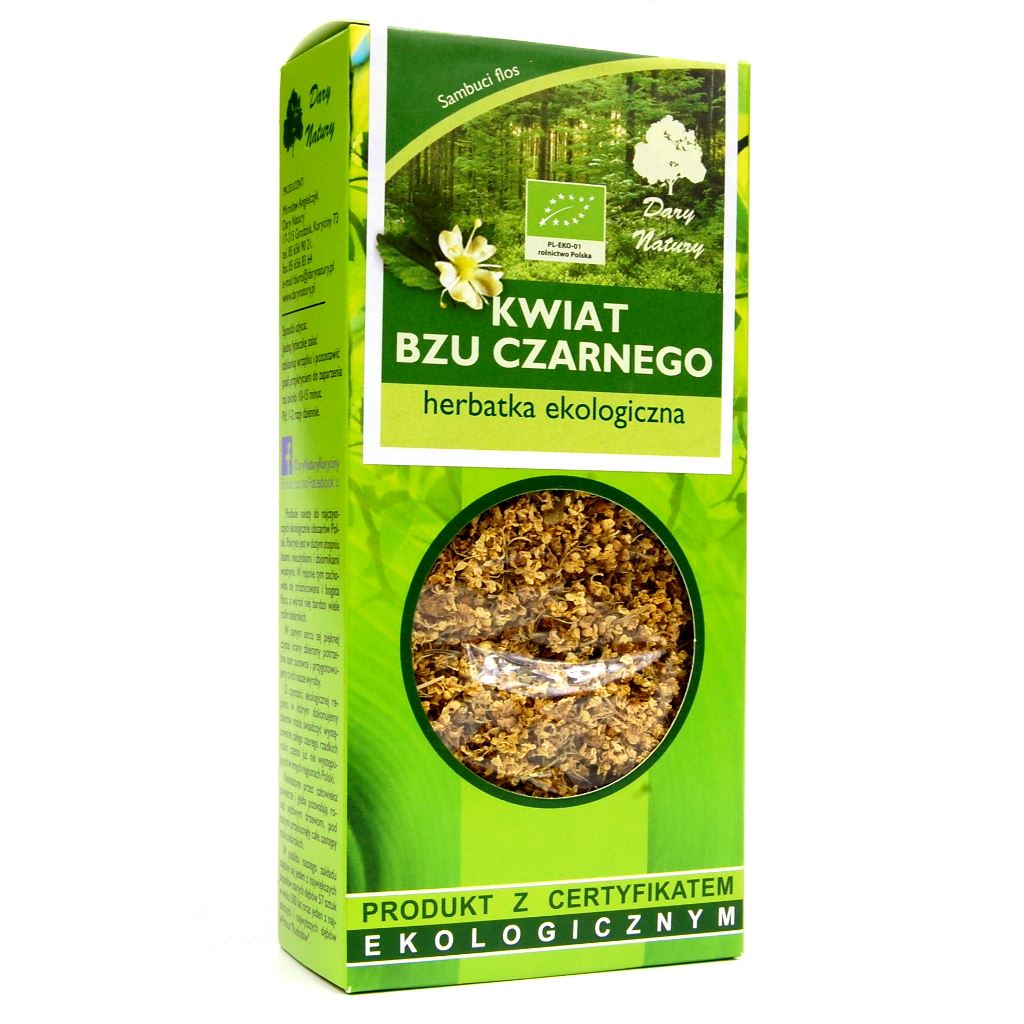 HERBATKA Z KWIATU CZARNEGO BZU BIO 50 g - DARY NATURY-0