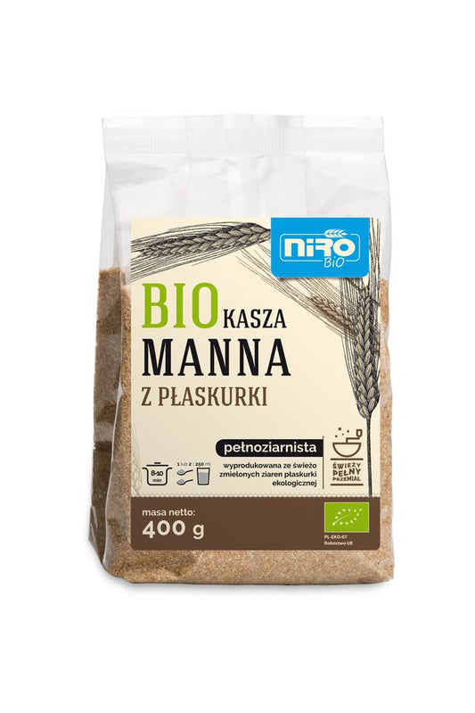 KASZA MANNA Z PŁASKURKI BIO 400 g - NIRO-0