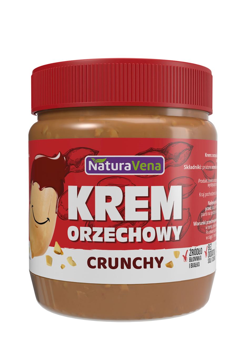 KREM ORZECHOWY CRUNCHY 100 % BEZ DODATKU SOLI I CUKRÓW 340 g  - NATURAVENA-0