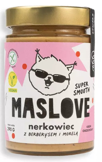 KREM Z ORZECHÓW NERKOWCA Z BERBERYSEM I MORELĄ SUPER SMOOTH BEZGLUTENOWY 290 g - MASLOVE-0