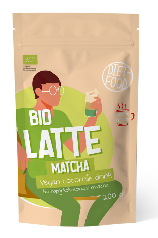 LATTE MATCHA - NAPÓJ KOKOSOWY Z MATCHĄ BIO 200 g - DIET-FOOD-0