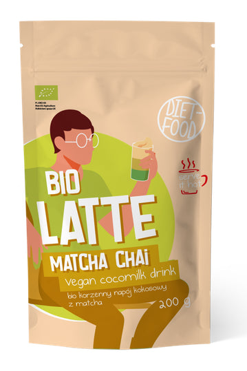 LATTE MATCHA CHAI - NAPÓJ KOKOSOWO - KORZENNY Z MATCHĄ BIO 200 g - DIET-FOOD-0