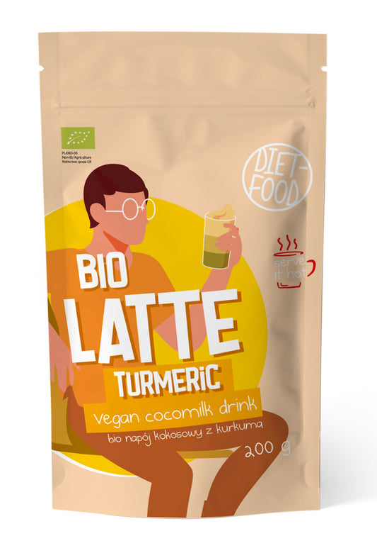 LATTE TURMERIC - NAPÓJ KOKOSOWY Z KURKUMĄ BIO 200 g - DIET-FOOD-0