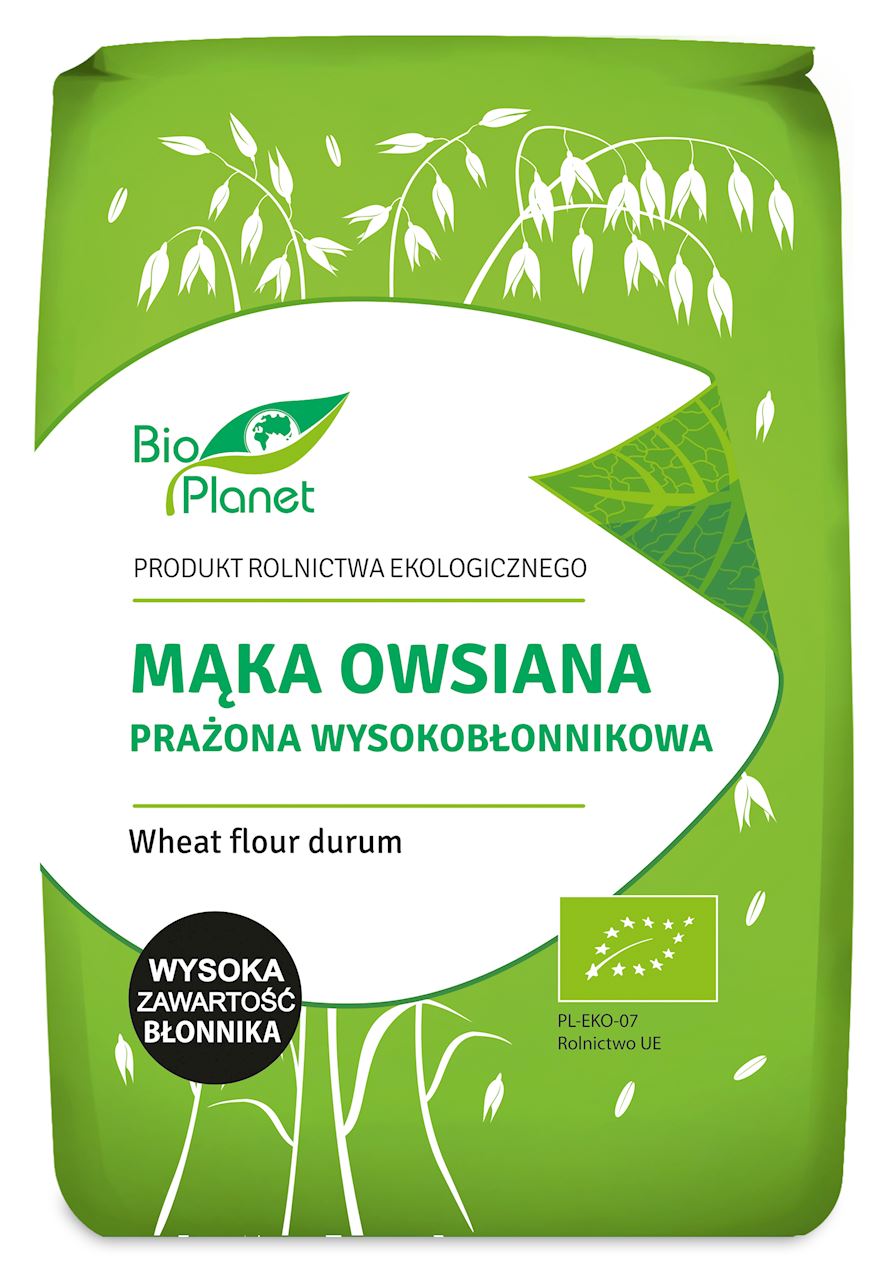 MĄKA OWSIANA PRAŻONA WYSOKOBŁONNIKOWA BIO 800 g - BIO PLANET-0