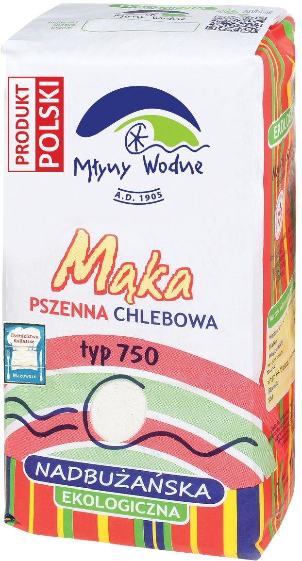 MĄKA PSZENNA CHLEBOWA NADBUŻAŃSKA TYP 750 BIO 1 kg - MŁYNY WODNE (EKO OAZA)-0