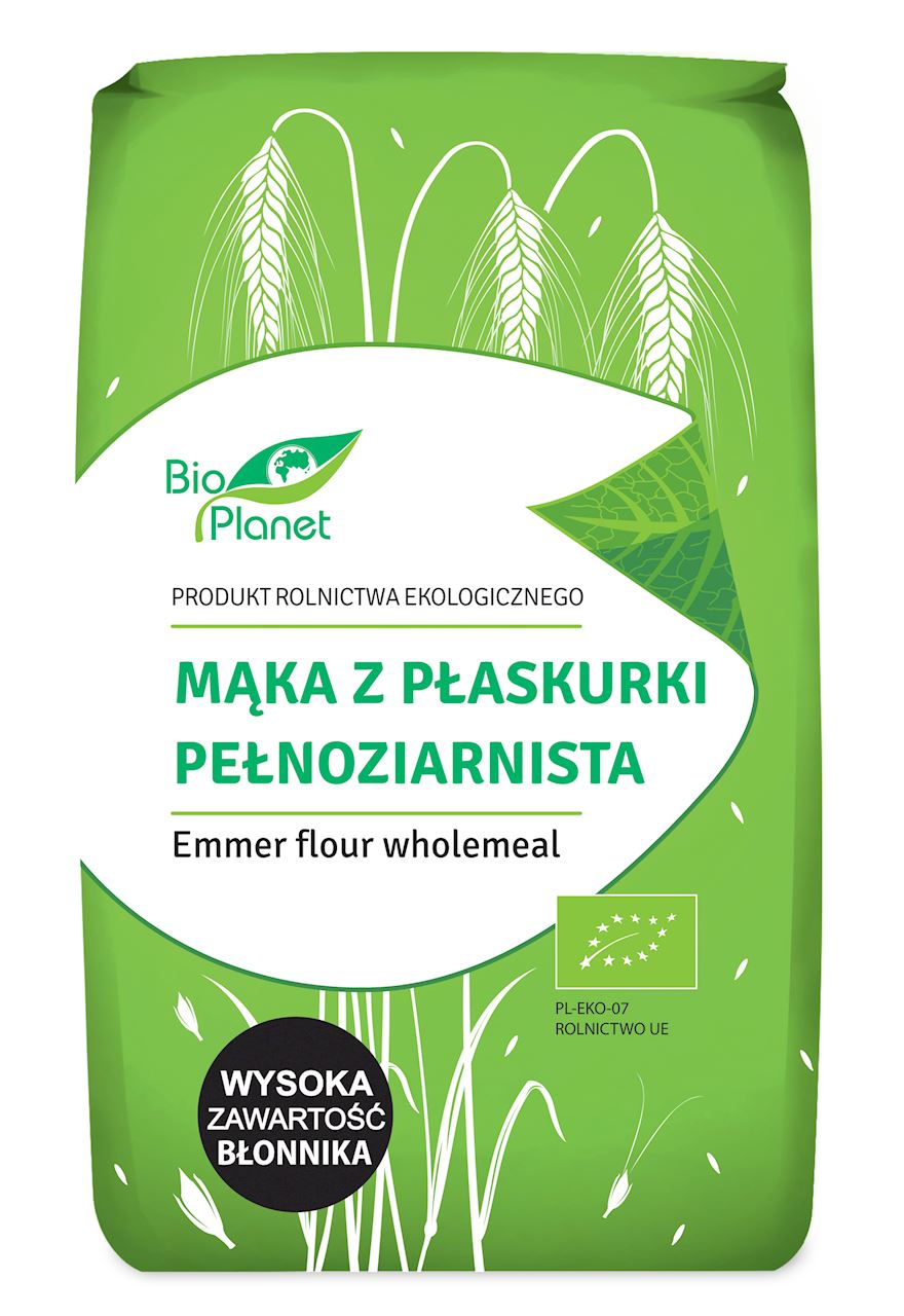 MĄKA Z PŁASKURKI PEŁNOZIARNISTA BIO 500 g - BIO PLANET-0