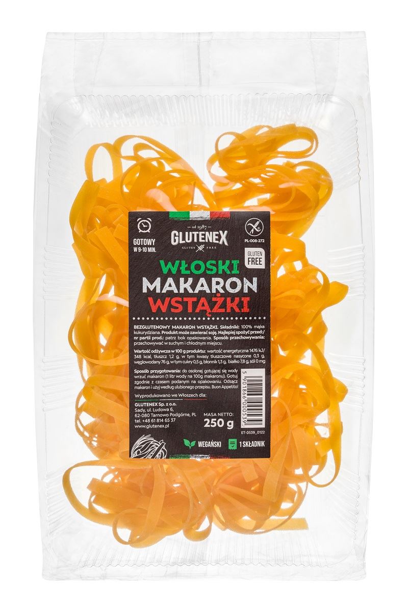 MAKARON (KUKURYDZIANY) WSTĄŻKI BEZGLUTENOWY 250 g - GLUTENEX-0