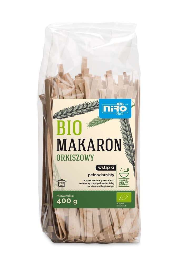 MAKARON (ORKISZOWY RAZOWY) WSTĄŻKI BIO 400 g - NIRO-0