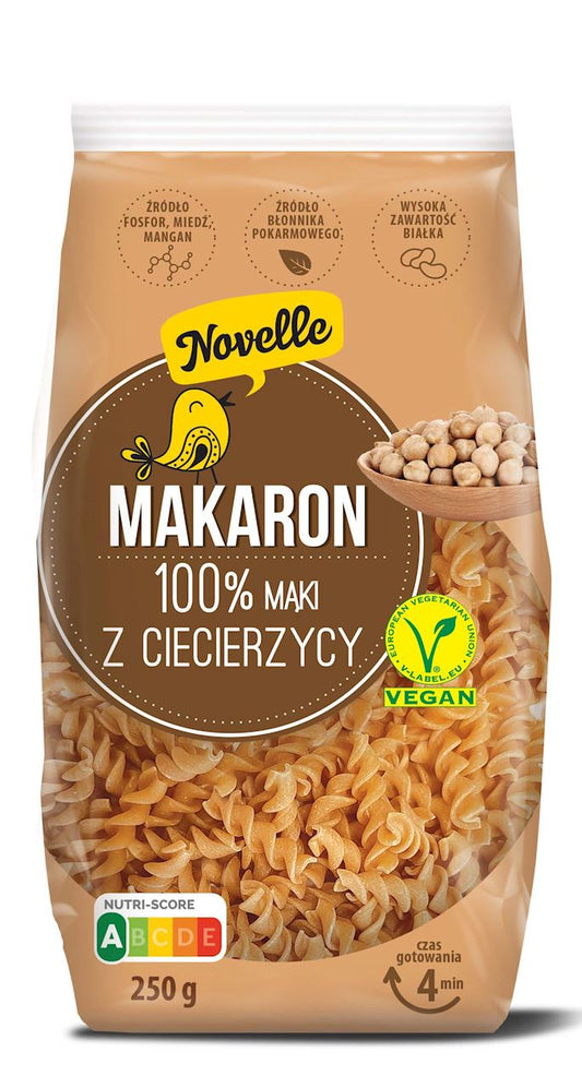 MAKARON PROTEINOWY (Z CIECIERZYCY) ŚWIDERKI 250 g - NOVELLE-0