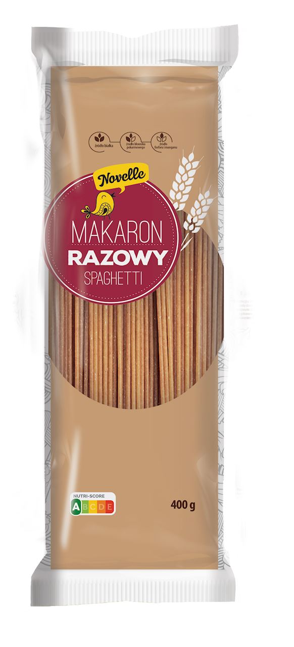 MAKARON (SEMOLINOWY RAZOWY) SPAGHETTI 400 g - NOVELLE-0