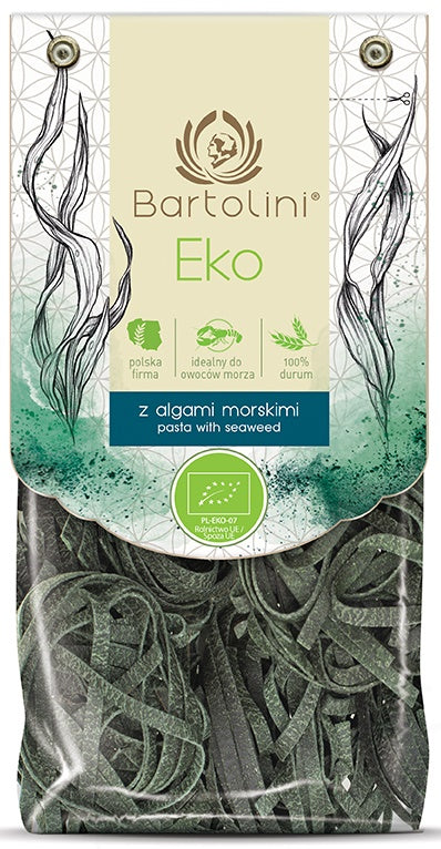 MAKARON (SEMOLINOWY Z ALGAMI MORSKIMI) GNIAZDA TAGLIATELLE BIO 250 g - BARTOLINI-0